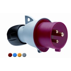 Вилка 16A, 2P+E, IP44, 9"часов"