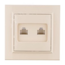 Розетка RJ-45 Минск двухместная СП бежевая