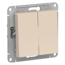 Переключатель двухклавишный ATLASDESIGN схема 6 10АХ механизм бежевый