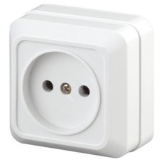 Розетка 2P, 16А-250В, ОУ, Quadro, белый