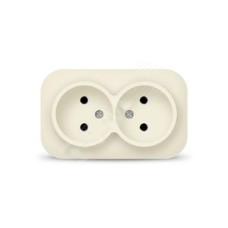 Розетка двухместная серия IONICH, б/з, о/у, 16А, 220В, слоновая кость (ivory)