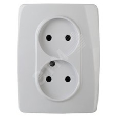 Розетка 2X2P, 16A-250В, Эра12, белый