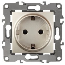 Розетка 2P+E Schuko, 16A-250В, Эра12, шампань