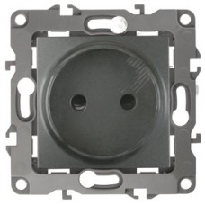Розетка 2P, 16A-250В, Эра12, графит