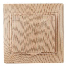 Розетка 2P+E Schuko с крышкой, 16А-250В, СУ, Plano, сосна