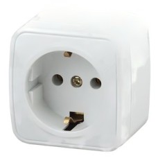 Розетка 2P+E Schuko, 16A-250В, ОУ, Polo, белый