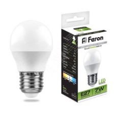 Лампа светодиодная LED 7вт Е27 белый шар