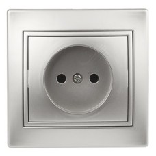 Розетка 2P, 16А-250В, СУ, Plano, алюминий