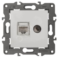 Розетка RJ45+TV, Эра Elegance, белый