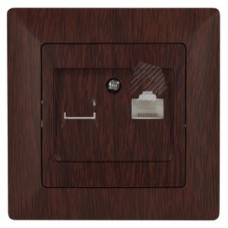 Розетка информационная RJ45, СУ, Solo, венге