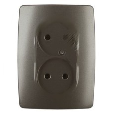 Розетка 2X2P, 16A-250В, Эра12, бронза