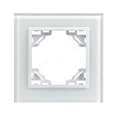 Минск Рамка 1-местная стеклянная белая EKF Basic