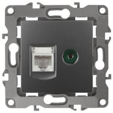 Розетка комбинированная RJ45+TV, Эра12, графит