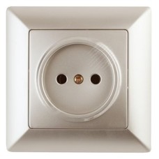 Розетка 2P, 16А-250В, СУ, Solo, шампань