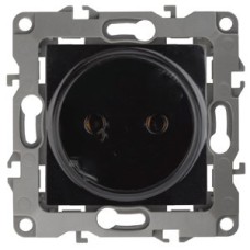 Розетка 2P, 16A-250В, Эра12, чёрный