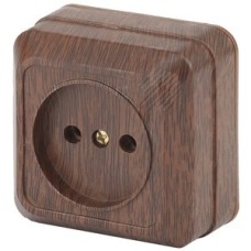 Розетка 2P, 16А-250В, ОУ, Quadro, венге