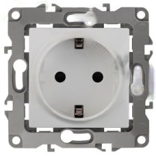 Розетка 2P+E Schuko, 16A-250В, Эра12, белый