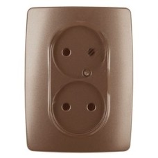 Розетка 2X2P, 16A-250В, Эра12, медь