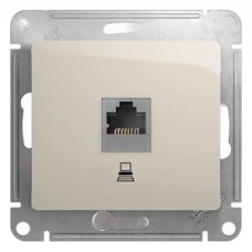 GLOSSA розетка компьютерная RJ45 кат.5E механизм молочный