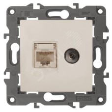 Розетка RJ45+TV, Эра Elegance, сл.кость