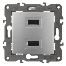 Устройство зарядное USB, 5В-2100мА, Эра Elegance, алюминий