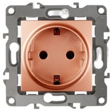 Розетка 2P+E Schuko, 16A-250В, Эра12, медь