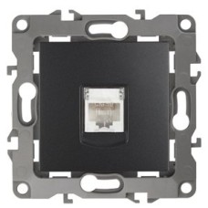 Розетка информационная RJ45, Эра12, антрацит