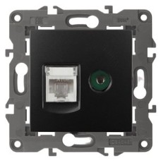Розетка RJ45+TV, Эра Elegance, антрацит
