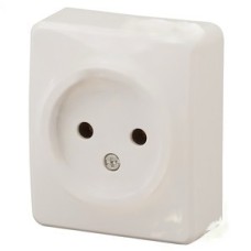 Розетка 2P, 16A-250В, ОУ, Эра Эксперт, сл.кость