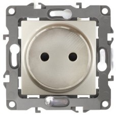 Розетка 2P, 16A-250В, Эра12, шампань