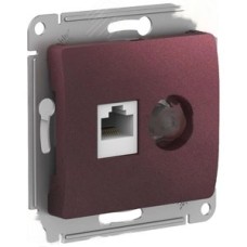 GLOSSA РОЗЕТКА двойная ТВ + компьютерная RJ45, кат. 5Е, БАКЛАЖАНОВЫЙ