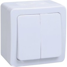 Гермес PLUS Выключатель двухклавишный ВС20-2-0-ГПБ наружный IP54
