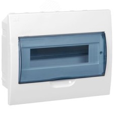 Щит распределительный встраиваемый ЩРв-П-12 IP41 пластиковый белый прозрачная дверь IEK