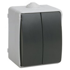 ФОРС Выключатель двухклавишный наружный IP54