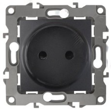 Розетка 2P, 16A-250В, Эра12, антрацит