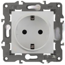 Розетка 2P+E Schuko со шторками, 16А-250В, Эра Elegance, белый