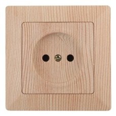 Розетка 2P, 16А-250В, СУ, Solo, сосна