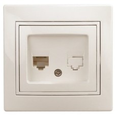 Розетка информационная RJ45, СУ, Plano, сл.кость