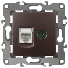 Розетка комбинированная RJ45+TV, Эра12, бронза
