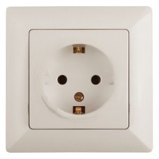 Розетка 2P+E Schuko со шторками, 16А-250В, СУ, Solo, сл.кость