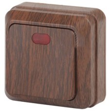 Выключатель с подсветкой, 10А-250В, ОУ, Quadro, венге,2-102-10