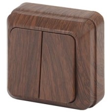 Выключатель двойной, 10А-250В, ОУ, Quadro, венге,2-104-10