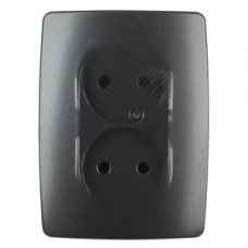 Розетка 2X2P, 16A-250В, Эра12, антрацит