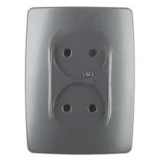Розетка 2X2P, 16A-250В, Эра12, графит