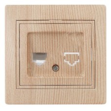 Розетка информационная RJ45, СУ, Plano, сосна