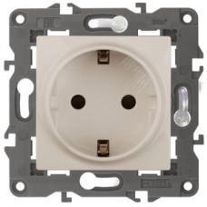 Розетка 2P+E Schuko со шторками, 16А-250В, Эра Elegance, сл.кость