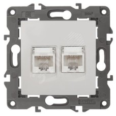 Розетка 2хRJ45, Эра Elegance, белый