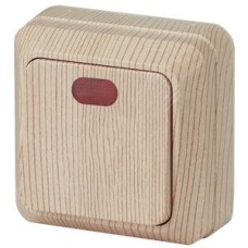 Выключатель с подсветкой, 10А-250В, ОУ, Quadro, сосна,2-102-11