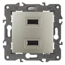 Устройство зарядное USB, 5В-2100мА, Эра Elegance, шампань