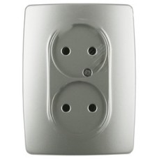 Розетка 2X2P, 16A-250В, Эра12, перламутр